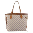 LOUIS VUITTON Damier Azur Neverfull MM Tote Bag N41605 LV Auth 202468-2