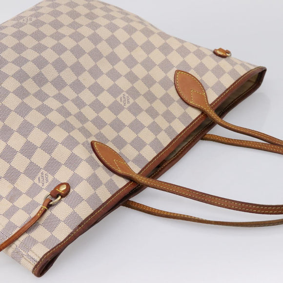 LOUIS VUITTON Damier Azur Neverfull MM Tote Bag N41605 LV Auth 202468