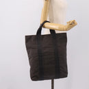 HERMES Her Line Cabas Tote Bag Canvas Gray Silver Auth 202470-20