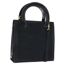 Salvatore Ferragamo Vala Hand Bag Suede 2way Black Gold Auth 202471-1