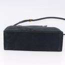 Salvatore Ferragamo Vala Hand Bag Suede 2way Black Gold Auth 202471-12