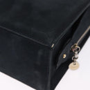 Salvatore Ferragamo Vala Hand Bag Suede 2way Black Gold Auth 202471-16