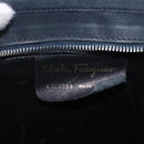 Salvatore Ferragamo Vala Hand Bag Suede 2way Black Gold Auth 202471-18