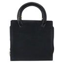 Salvatore Ferragamo Vala Hand Bag Suede 2way Black Gold Auth 202471-2