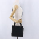 Salvatore Ferragamo Vala Hand Bag Suede 2way Black Gold Auth 202471-24