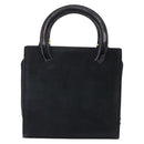 Salvatore Ferragamo Vala Hand Bag Suede 2way Black Gold Auth 202471-3