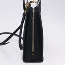 Salvatore Ferragamo Vala Hand Bag Suede 2way Black Gold Auth 202471-4