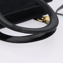 Salvatore Ferragamo Vala Hand Bag Suede 2way Black Gold Auth 202471-7