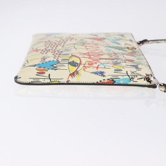 Christian Louboutin Shoulder Bag Patent leather White Silver Auth 202472A