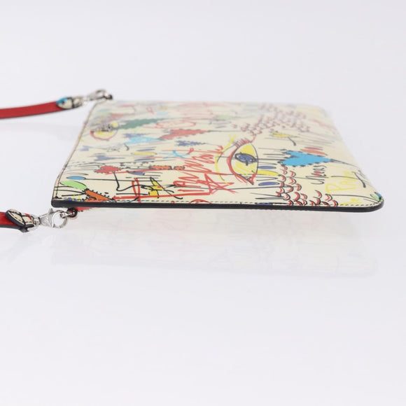 Christian Louboutin Shoulder Bag Patent leather White Silver Auth 202472A