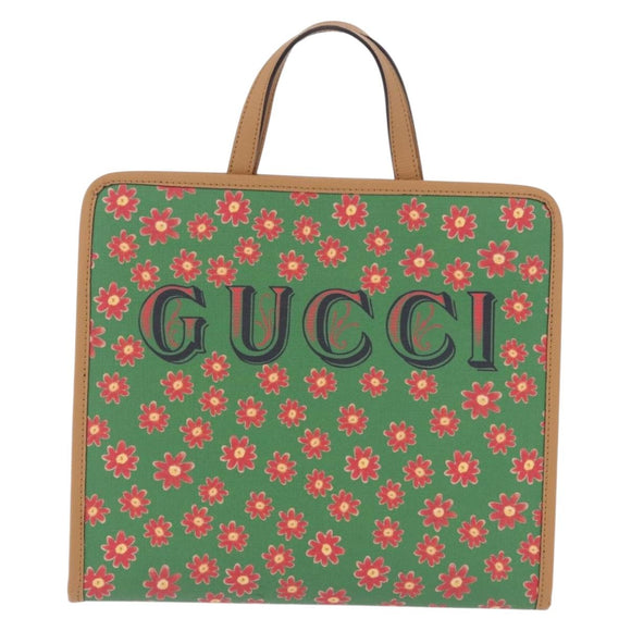 GUCCI Children's Hand Bag PVC Green Silver 605614 Auth 202473SAV