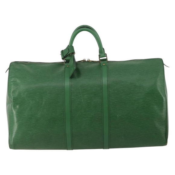 LOUIS VUITTON Epi Keepall 55 Boston Bag Green M42954 LV Auth 202475