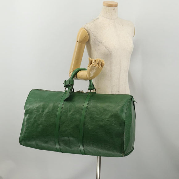 LOUIS VUITTON Epi Keepall 55 Boston Bag Green M42954 LV Auth 202475