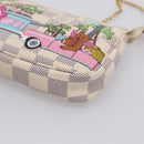 LOUIS VUITTON Damier Azur Vivienne Mini Pochette Pouch N60487 LV Auth 202478M-14