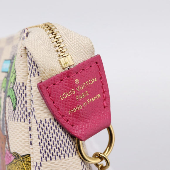 LOUIS VUITTON Damier Azur Vivienne Mini Pochette Pouch N60487 LV Auth 202478M