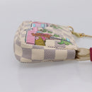 LOUIS VUITTON Damier Azur Vivienne Mini Pochette Pouch N60487 LV Auth 202478M-4