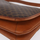 CELINE Macadam Canvas Shoulder Bag PVC Leather Brown Gold Auth 202490-19