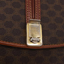 CELINE Macadam Canvas Shoulder Bag PVC Leather Brown Gold Auth 202490-20