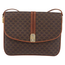 CELINE Macadam Canvas Shoulder Bag PVC Leather Brown Gold Auth 202490-13