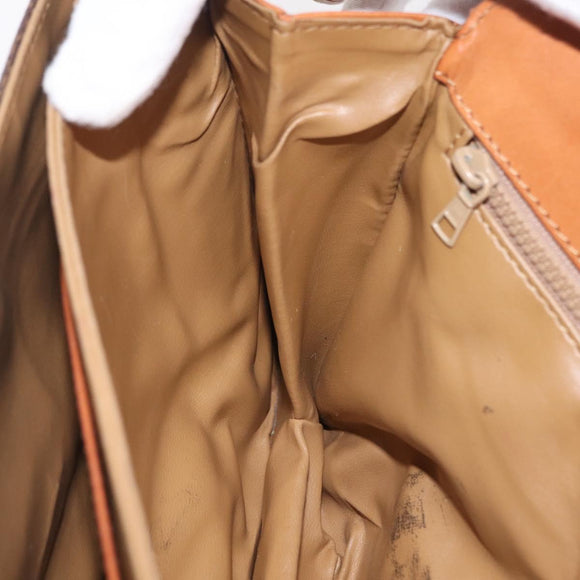 CELINE Macadam Canvas Shoulder Bag PVC Leather Brown Gold Auth 202490