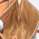 CELINE Macadam Canvas Shoulder Bag PVC Leather Brown Gold Auth 202490-27