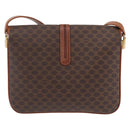 CELINE Macadam Canvas Shoulder Bag PVC Leather Brown Gold Auth 202490-2