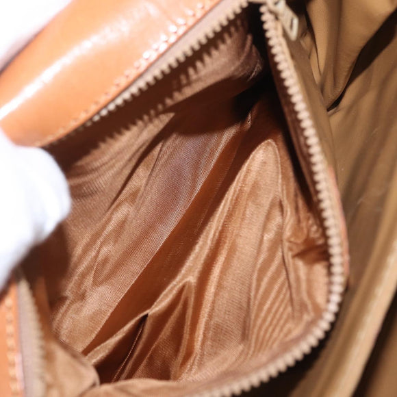 CELINE Macadam Canvas Shoulder Bag PVC Leather Brown Gold Auth 202490