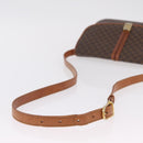 CELINE Macadam Canvas Shoulder Bag PVC Leather Brown Gold Auth 202490-7