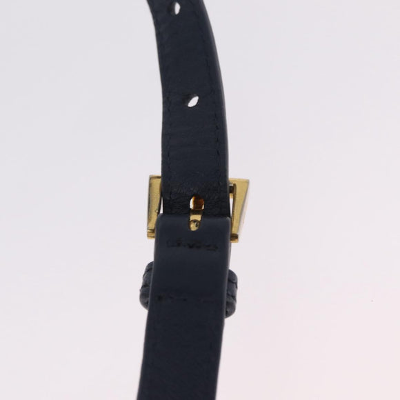 PRADA Shoulder Bag Nylon Blue Gold Auth 202491
