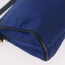 PRADA Shoulder Bag Nylon Blue Gold Auth 202491-19