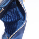PRADA Shoulder Bag Nylon Blue Gold Auth 202491-28