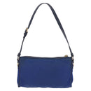 PRADA Shoulder Bag Nylon Blue Gold Auth 202491-3