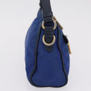 PRADA Shoulder Bag Nylon Blue Gold Auth 202491-5