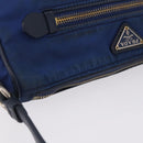 PRADA Shoulder Bag Nylon Blue Gold Auth 202491-8