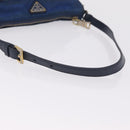 PRADA Shoulder Bag Nylon Blue Gold Auth 202491-9