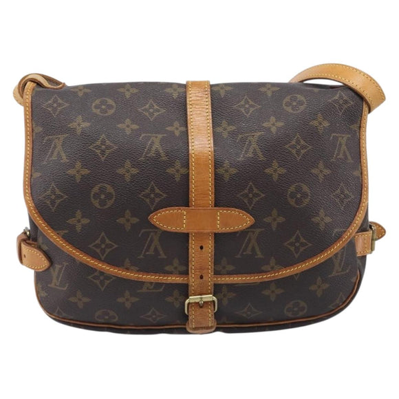 LOUIS VUITTON Monogram Saumur 30 Shoulder Bag M42256 LV Auth 202493