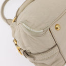 Miu Miu Hand Bag Leather White Gold Auth 202495-15