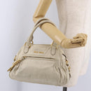 Miu Miu Hand Bag Leather White Gold Auth 202495-23