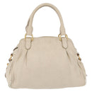 Miu Miu Hand Bag Leather White Gold Auth 202495-2