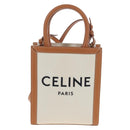 CELINE Vertical Mini Hand Bag Canvas 2way Beige Auth 202496M-13