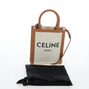 CELINE Vertical Mini Hand Bag Canvas 2way Beige Auth 202496M-12