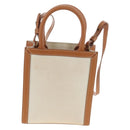 CELINE Vertical Mini Hand Bag Canvas 2way Beige Auth 202496M-2
