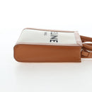 CELINE Vertical Mini Hand Bag Canvas 2way Beige Auth 202496M-5