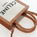 CELINE Vertical Mini Hand Bag Canvas 2way Beige Auth 202496M-7