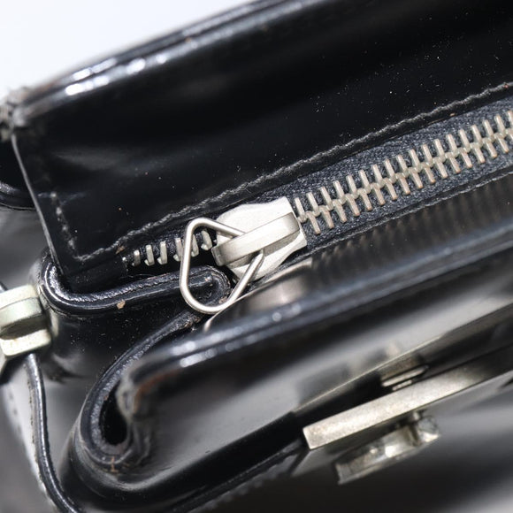 Salvatore Ferragamo Hand Bag Leather Pile 2 Set Black Auth 202497