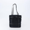 Salvatore Ferragamo Hand Bag Leather Pile 2 Set Black Auth 202497-13