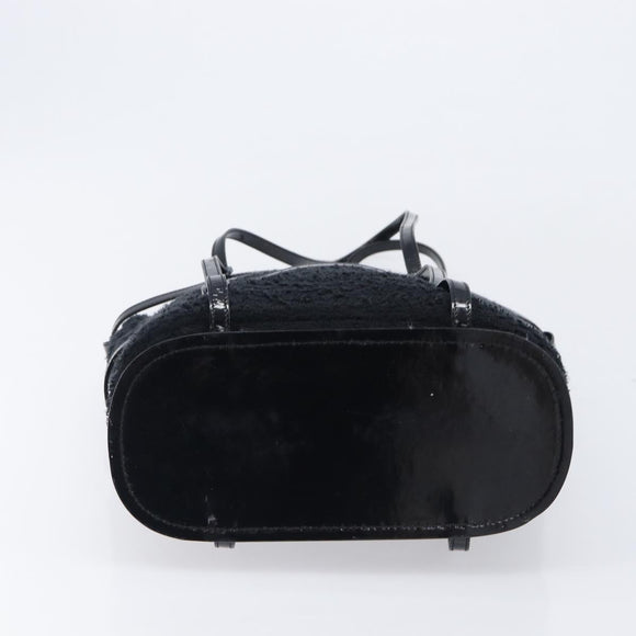 Salvatore Ferragamo Hand Bag Leather Pile 2 Set Black Auth 202497