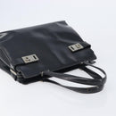 Salvatore Ferragamo Hand Bag Leather Pile 2 Set Black Auth 202497-5