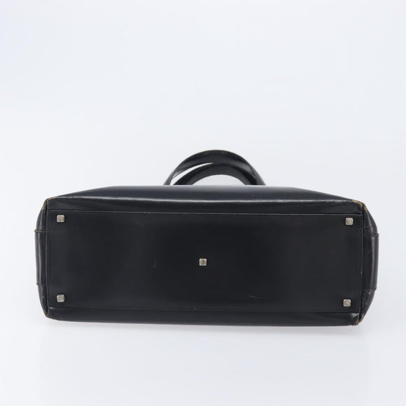 Salvatore Ferragamo Hand Bag Leather Pile 2 Set Black Auth 202497
