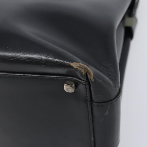 Salvatore Ferragamo Hand Bag Leather Pile 2 Set Black Auth 202497